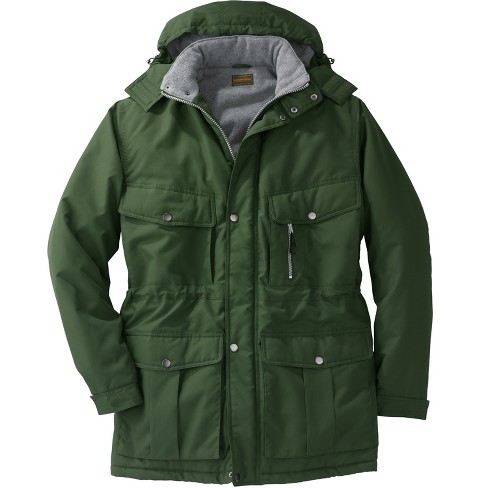 Mens fleece lined coat sales with hood