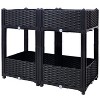 XINGHANZHENXUAN Black Elevated Garden Planter Box with Drainage Plug, Raised Garden Bed, Outdoor Standing Planter Box for Vegetables, Flowers, Herbs - 3 of 4
