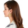 Anna-Kaci Gold Fan Hoop Earrings with Intricate Textured Detailing - Gold - image 4 of 4