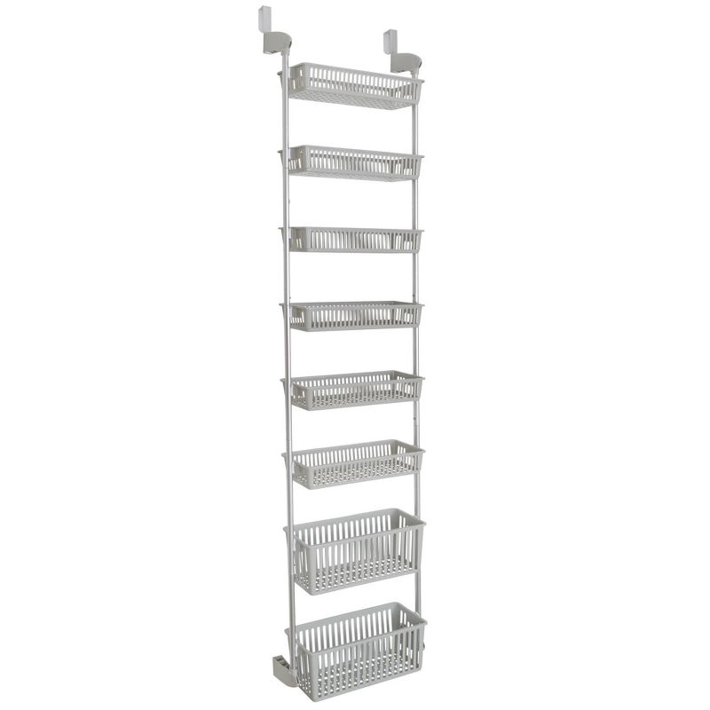 Smart Design 8-Tier Over The Door Hanging Pantry Organizer with 6 full Baskets and 2 Deep Baskets Gray, 2 of 9