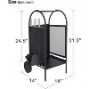 attop Wheeled Firewood Rack with 3 Fireplace Tools - 3 of 4