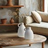 LuxenHome White Ceramic Pitcher Round Vase - 4 of 4