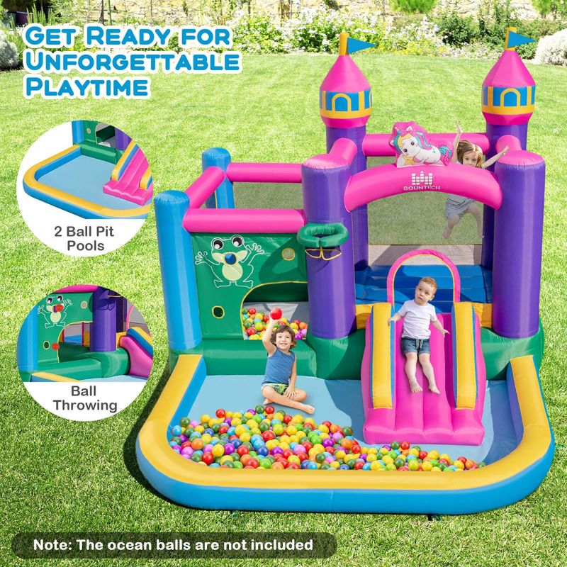 Costway 6-in-1 Kids Inflatable Bounce House with Slide Jumping Area Ball Pit Pools Castle, 4 of 11