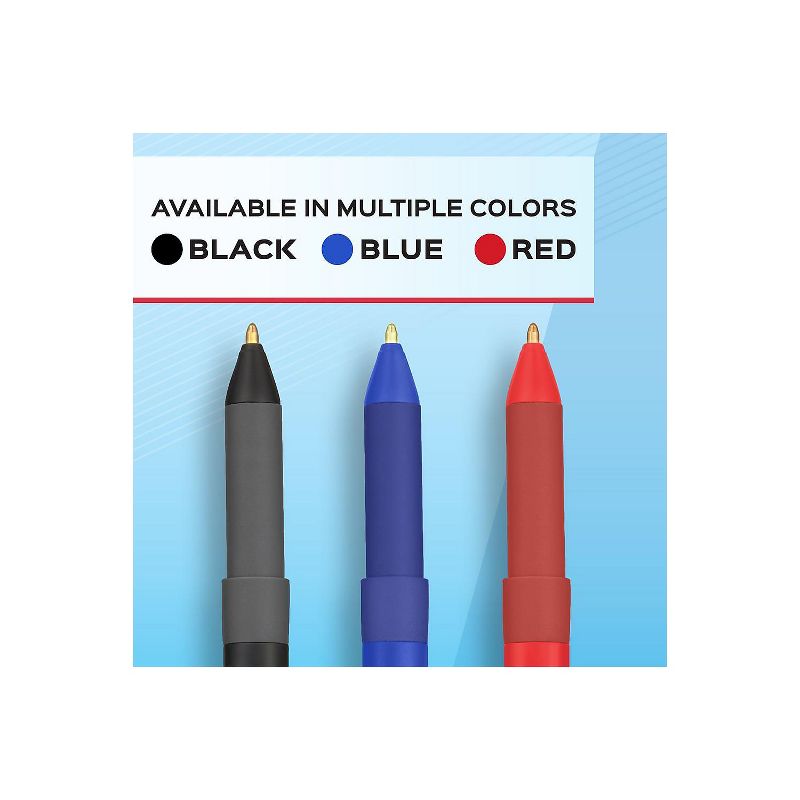 Paper Mate Write Bros Grip Ballpoint Stick Pen Blue Ink Medium Dozen 8808087, 4 of 7