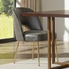 55 Downing Street Kais Gray Faux Leather and Gold Legs Dining Chair - 2 of 4
