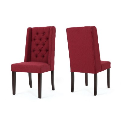 Set of 2 Dining Chairs Bar stool Upholstered Chair Contemporary Barstools with Button Tufted Decoration and Wooden Legs-Christopher Knight Home