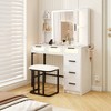 Tangkula Vanity Desk w/ Mirror Induction Lighting 3-Color Lighting Modes Charging Station White - 2 of 4