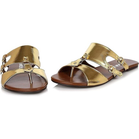 Gold flat sandals on sale target