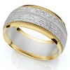 Pompeii3 Mens 14K Gold 8mm Comfort Fit Two Tone Wedding Band - 3 of 4