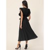 Seta T Women's Casual Ruffle Sleeveless Crewneck Pleated Flowy Belted Midi Sundresses - 4 of 4