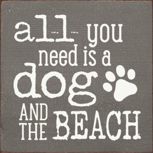 Slickblue Dog and Beach Wood Sign, Knotty Pine Material, Wall or Shelf Decor, Rustic Style, 7x7 Inches, Multiple Colors - 1 of 3
