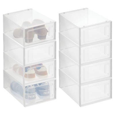 Mdesign Stackable Closet Storage Bin Box With Drawer, 4 Pack - Clear &  Reviews