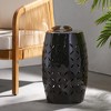 Side Table Coffee Table, Barrel Side Table Rattan+Waterproof Fabric+Metal End Table - 3 of 4
