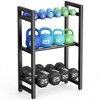 MOEPISY 3 Tier Dumbbell Rack Adjustable Weight Rack For Home Gym Dumbbells Kettlebell (Rack Only) - 4 of 4