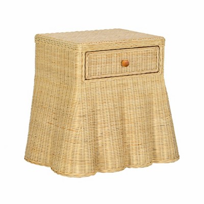 TOV Furniture Pentra 1-Drawer Nightstand in Natural Rattan