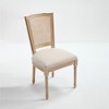 French Country Dining Chairs Set of 2 – Upholstered with Natural Rattan T-Shaped Back, Solid Wood Frame, Carved Details-- Frevyn - 4 of 4