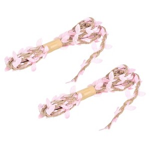 Unique Bargains Jungle Wedding Party Home Decor Burlap Leaf Ribbon Artificial Vine 2 Pcs - 1 of 4