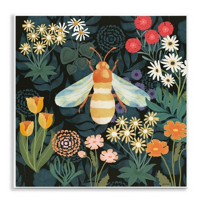 Stupell Industries Bumble Bee Garden Pattern Wall Plaque Art