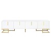 YOOCOZZ TV Stand for TVs Up to 80'' with Metal Legs,Gold Handles,Cabinets and Adjustable Shelves - 2 of 4