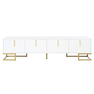 CLIHOME Modern TV Stand for TVs Up to 80", Media Console Table with Cabinets and Adjustable Shelves - 1 of 4