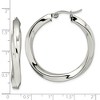 Black Bow Jewelry Stainless Steel Twisted Polished Hollow Round Hoop Earrings, 7 x 37mm - 4 of 4