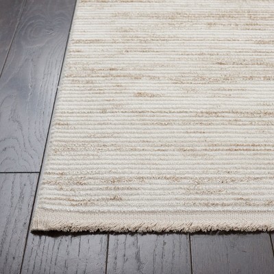 Ivory and Beige Synthetic Cotton Runner Rug, 2'2" x 8'