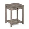 Furinno Mid-Century Sofa Side End Table W/Drawer & Open Storage Shelf,Rustic Oak - 3 of 4