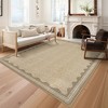 Washable Modern Bordered Rug Non Slip Low Pile Rug Soft Contemporary Throw Floor Cover Foldable Indoor Carpet for Living Room Bedroom Nursery - 2 of 4