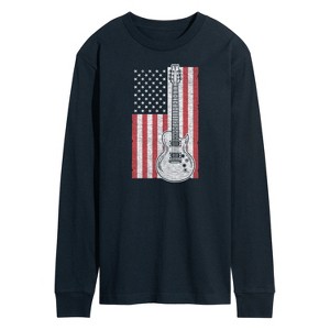 Men's - Instant Message - USA Flag Guitar Long Sleeve Graphic T-Shirt - 1 of 4