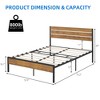 Industrial Metal Platform Bed Frame with Headboard - Sturdy Wood-Slat Support & Under-Bed Storage, No Box Spring Needed ,Black - 2 of 4