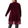 Agnes Orinda Women's Plus Size Velvet Layered Mesh Hem Open Front Long Sleeve Cardigans - 4 of 4