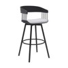 HomeRoots 31" Light Gray and Black Fabric with Metal Swivel Bar Height Bar Chair - 4 of 4
