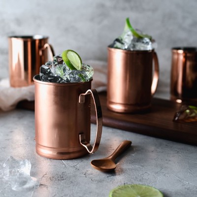 Libbey 14-Ounce Copper Moscow Mule Mugs with Handles, Set of 4