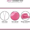 4E's Novelty Pink Cowgirl Hat – Felt Western Hat with Chinstrap & Shapeable Brim for Parties & More - 4 of 4