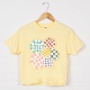 Simply Sage Market S.W.Smiley Rainbow Checkered Boxy Crop Top - 2 of 4