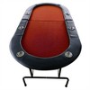YONWAY 73" Foldable Poker Table with Cup Holders for Player  Game Portable Layout Mat for Adults and Children, Red - 2 of 4