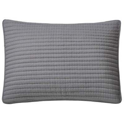Gray Microfiber Queen Quilt Set with Waffle Design