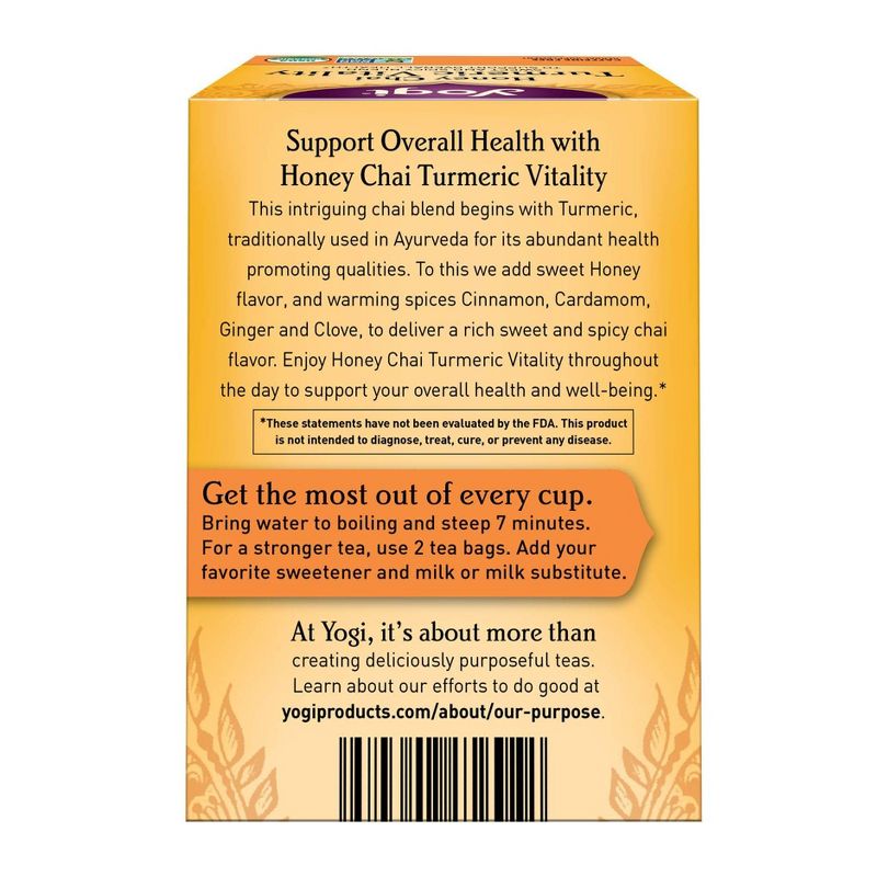Yogi Tea - Honey Chai Turmeric Vitality Tea - 16ct, 3 of 11