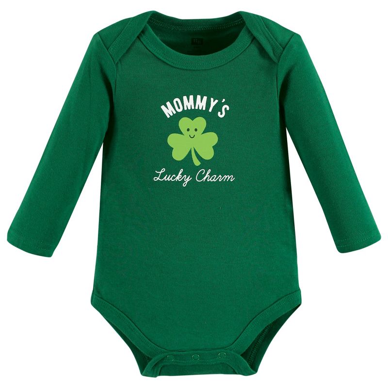 Hudson Baby Infant Boy Cotton Long-Sleeve Bodysuits, Lucky Charm, 5 of 6