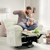 Rocking Recliner Chair, 360° Swivel Rocker Chair for Living Room, Upholstered Fabric Glider Nursery Chair with Side Pockets for Small Spaces - 2 of 4