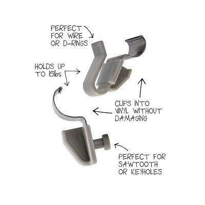 Under the Roof Decorating Vinyl Hooks Gray