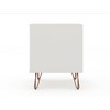 Gulches Mid-Century Modern 2-Drawer Nightstand, Off White MDF Bedroom Side Table with Metal Splayed Legs, Smooth Gliding Drawers for Storage & Display - 4 of 4