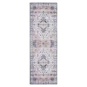 Area Rugs for Living Room - Machine Washable Vintage Carpet, Non-Slip Low Pile Throw Rugs, Rubber Backing, for Bedroom, Dining Room, Kitchen - 1 of 4