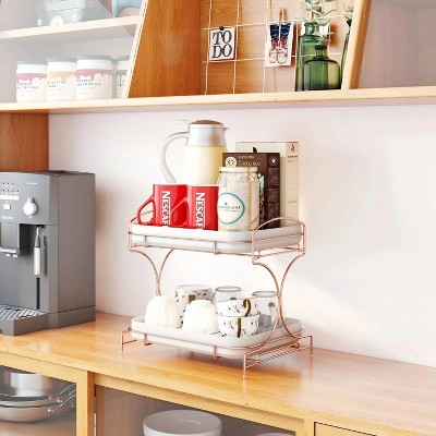LunaLulinlk 2-layer rose gold storage rack kitchen storage
