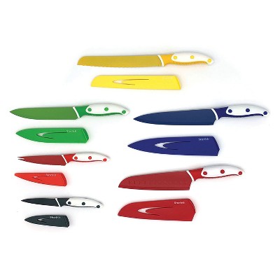 Starfrit Set of 4 Knives with Sharpeners - 4/Set - 1 x Chef's Knife, 1 x  Santoku Knife, 1 x Utility Knife, 1 x Paring Knife - 8 Width Chef's Knife