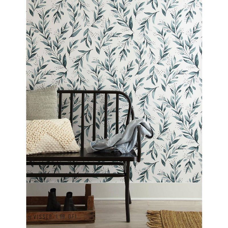 RoomMates Olive Branch Teal Magnolia Home Wallpaper Green, 3 of 7