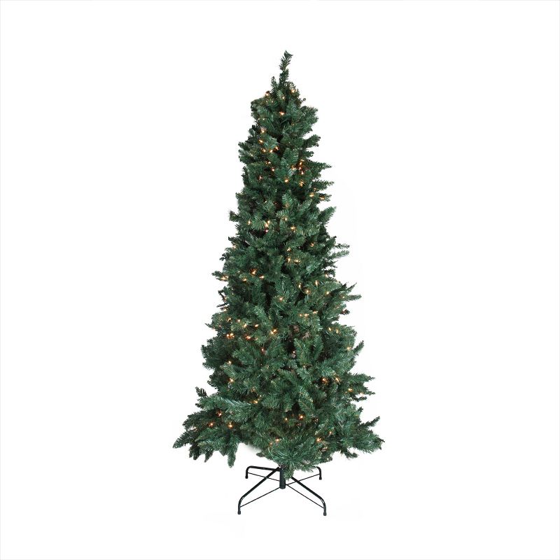 Northlight 9' Prelit Artificial Christmas Tree Slim Pine - Clear Lights, 1 of 5