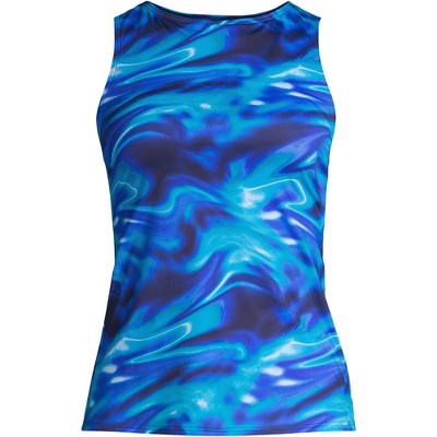 Lands' End Women's Chlorine Resistant Zip Front Tankini Swimsuit