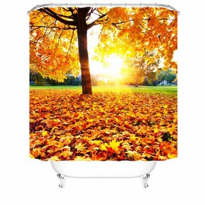 Golden Autumn Shower Curtains for Bathroom Waterproof Fabric Bath Curtain Durable Soft Stylish Bathroom Decor 72x72 Inch - 1 of 1