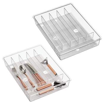 mDesign Plastic Adjustable/Expandable Drawer Storage Organizer